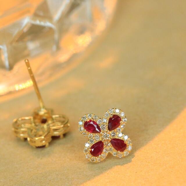 サファイア ダイヤモンド ピアス 2