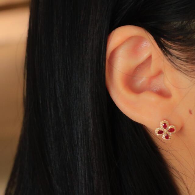 サファイア ダイヤモンド ピアス 4