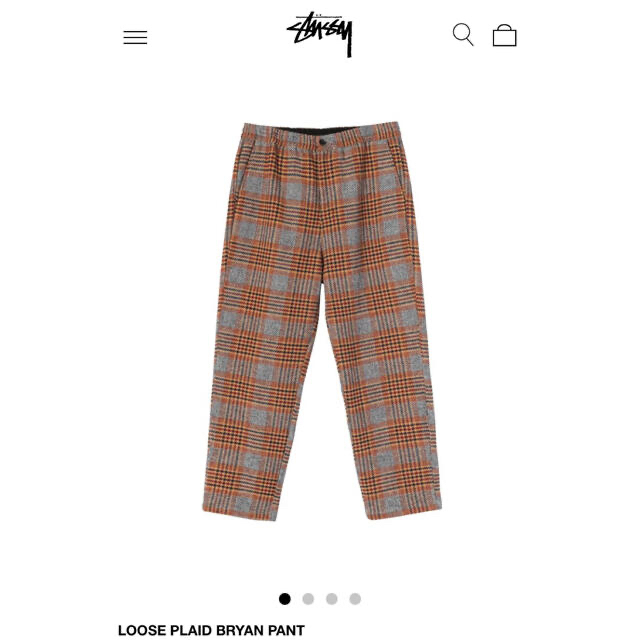 stussy 2021ss loose plaid bryan pant