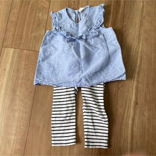 エイチアンドエム(H&M)の【used品】H&M  タンクトップ  レギンス  上下セット  80cm  (シャツ/カットソー)