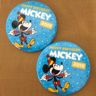 ディズニー(Disney)のWDW  ミッキー　2019年誕生日　缶バッチ(キャラクターグッズ)