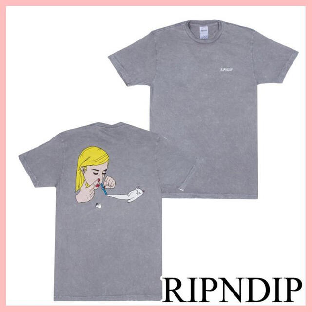 Tシャツ/カットソー(半袖/袖なし)RIPNDIP Tシャツ coco normal tee 半袖 ロゴ グレー S