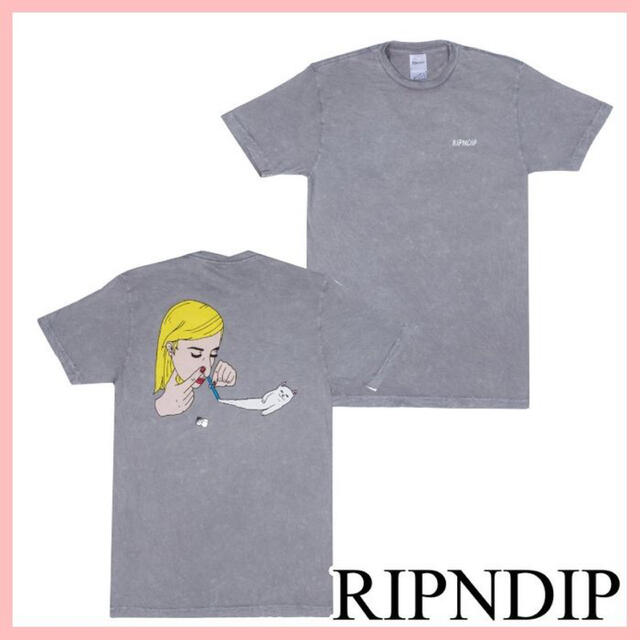 RIPNDIP Tシャツ coco normal tee 半袖 ロゴ グレー M