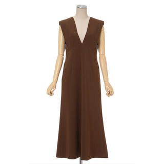 マメ(mame)のMame Kurogouchi /V Neck Sleeveless Dress(ロングワンピース/マキシワンピース)