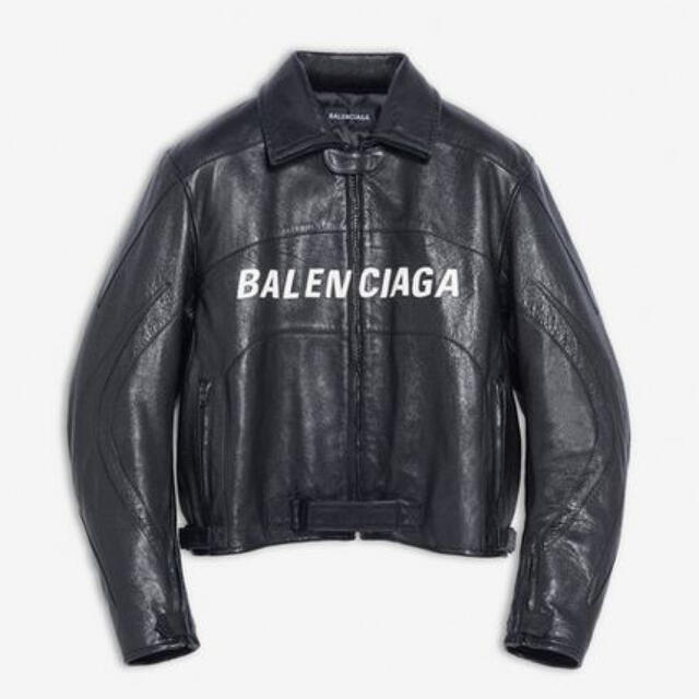 【新品】Balenciaga logo biker jacket レザー | フリマアプリ ラクマ