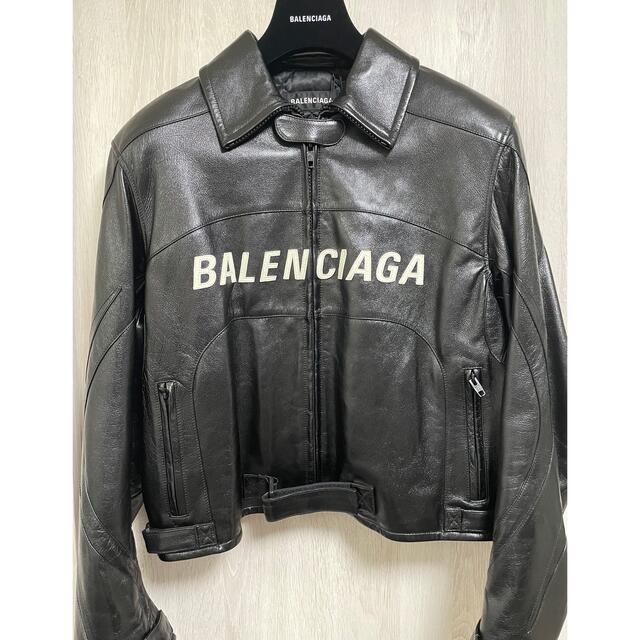 Balenciaga - 【新品】Balenciaga logo biker jacket レザーの通販 by 
