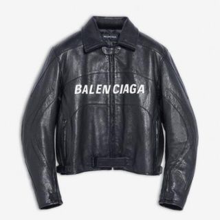 バレンシアガ(Balenciaga)の【新品】Balenciaga logo biker jacket レザー(レザージャケット)