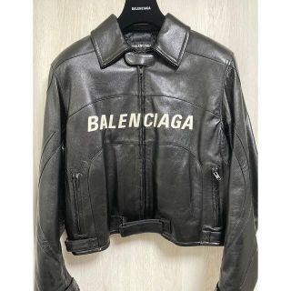 【新品】Balenciaga logo biker jacket レザー