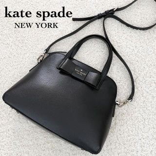 ケイトスペードニューヨーク(kate spade new york)の美品✨kate spade ケイトスペード　2wayバッグ　立体リボン　ブラック(ハンドバッグ)