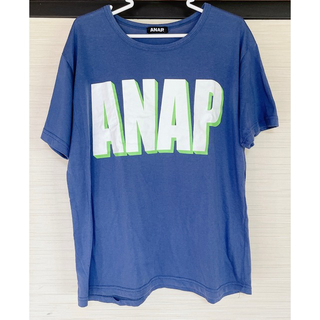 アナップ(ANAP)のANAP Tシャツ レディース オーバーサイズ ビッグロゴ ブルー 夏(Tシャツ(半袖/袖なし))