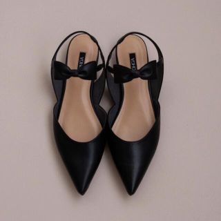 トゥモローランド(TOMORROWLAND)のOHGAオオガ　ankle ribbon pumps アンクルリボンパンプス新品(バレエシューズ)