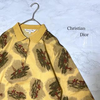 クリスチャンディオール(Christian Dior)のDior 柄シャツ　総柄 古着　レトロ　ポロシャツ  ディオール　奇抜　馬　風景(シャツ)