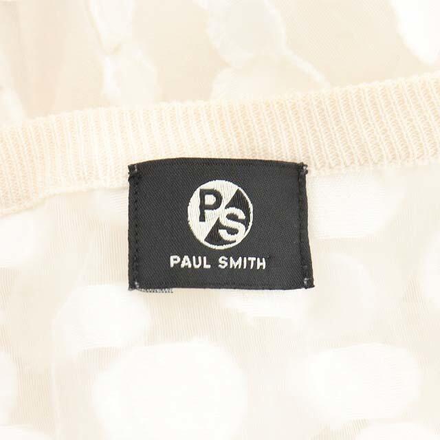 Paul Smith(ポールスミス)のポールスミス ニット カットソー 長袖 シースルー 切替 シルク混 M ベージュ レディースのトップス(ニット/セーター)の商品写真