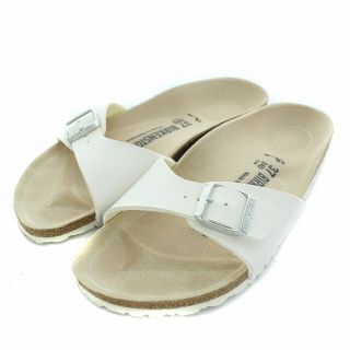 ビルケンシュトック(BIRKENSTOCK)のビルケンシュトック マドリッド コンフォートサンダル フラット レザー 24 白(サンダル)