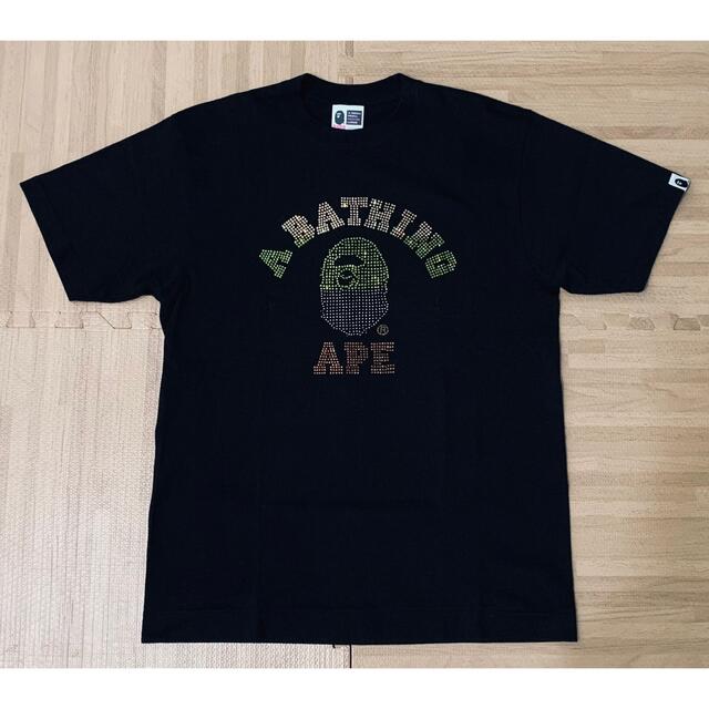 ★激レア★未使用★ APE カレッジロゴ スワロフスキー Tシャツ M シャーク