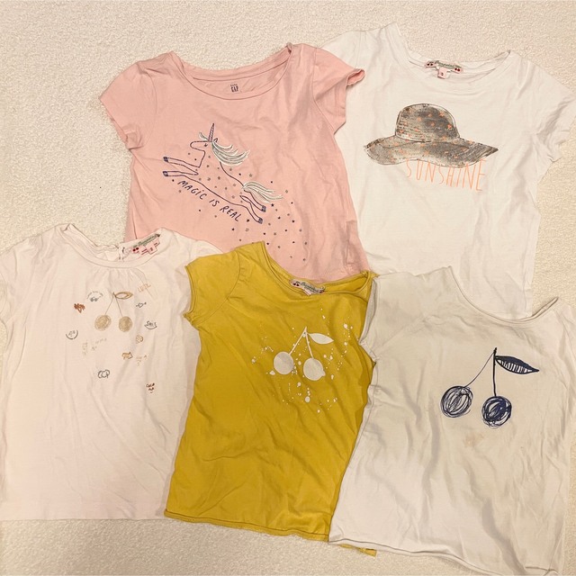 Bonpoint(ボンポワン)のボンポワン等Tシャツ　95cm  5枚セット キッズ/ベビー/マタニティのキッズ服女の子用(90cm~)(Tシャツ/カットソー)の商品写真