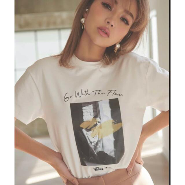 eimy istoire(エイミーイストワール)のeimy istoire♡プリントtシャツ白 レディースのトップス(Tシャツ(半袖/袖なし))の商品写真