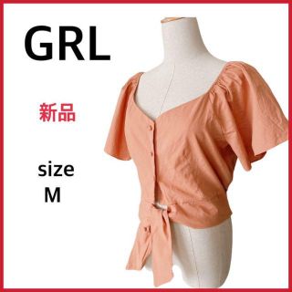 グレイル(GRL)の■新品タグ付き■GRL  グレイル  フレアーショルダー リボンカットソー完売品(シャツ/ブラウス(半袖/袖なし))