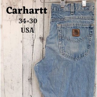 カーハート(carhartt)の90sカーハートデニムパンツジーンズブルー青W34L30ボトムス古着USA(デニム/ジーンズ)