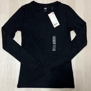 ユニクロ(UNIQLO)のUNIQLO スピーマコットンモダールクルーネックT ブラックSサイズ(Tシャツ(半袖/袖なし))