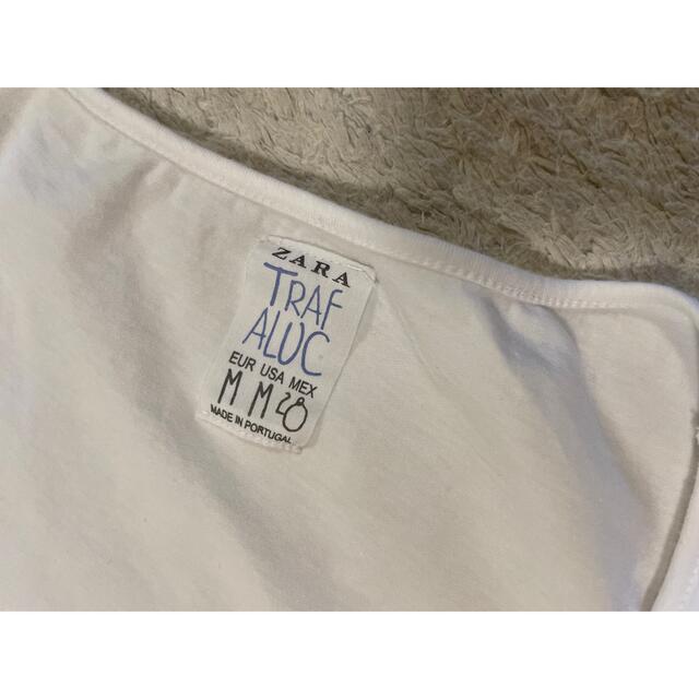 ZARA(ザラ)のZARA タックスリーブ半袖Tシャツ　Mサイズ レディースのトップス(Tシャツ(半袖/袖なし))の商品写真