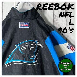 リーボック(Reebok)の【NFL L 90s】リーボック パンサーズ 総刺繍 ナイロン ジャケット(ナイロンジャケット)