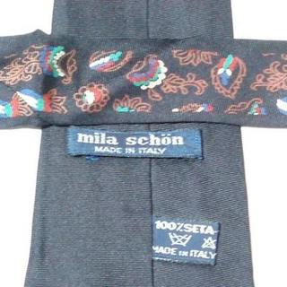 ミラショーン(mila schon)の美品イタリア製ミラショーンMila Schonネクタイ抽象柄 紺色茶色系(ネクタイ)
