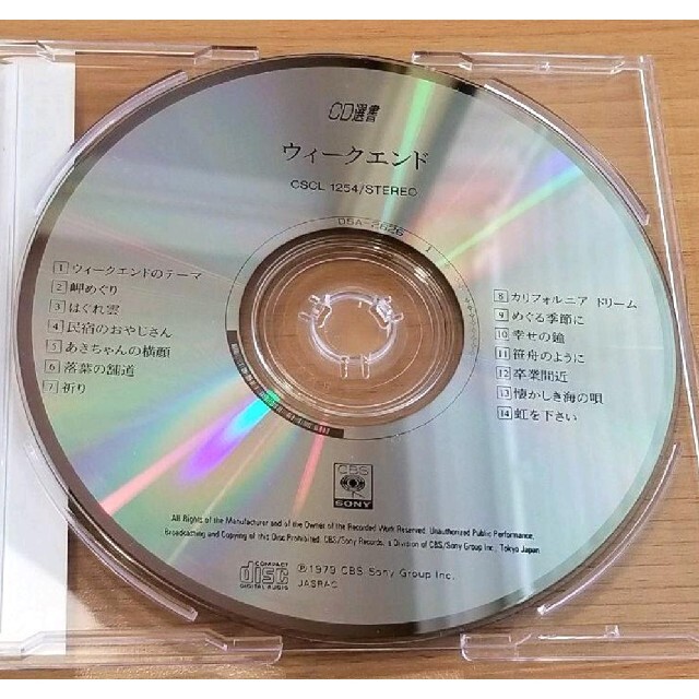 SONY(ソニー)のウィークエンド　ザ・ベスト　全14曲収録！　ディスクキレイ エンタメ/ホビーのCD(ポップス/ロック(邦楽))の商品写真