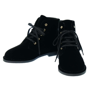シャネル(CHANEL)のシャネル ブーツ ココマーク ベロア レディースサイズ37C G33127 CHANEL 靴 黒 ブラック(ブーツ)