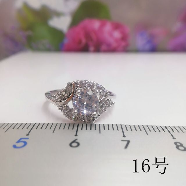 tt16075閉店セール16号リング本物そっくり高級模造ダイヤモンドリング レディースのアクセサリー(リング(指輪))の商品写真