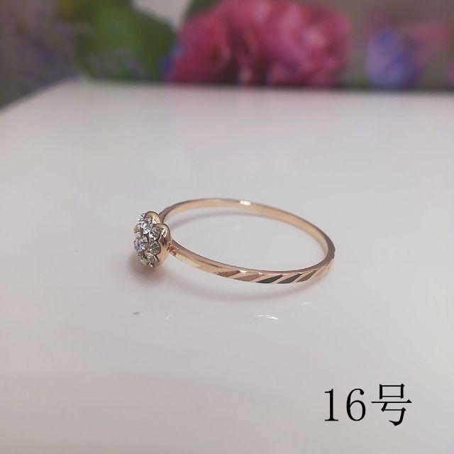 tt16076閉店セール16号リング可愛いハードモチーフラインストーンリング レディースのアクセサリー(リング(指輪))の商品写真