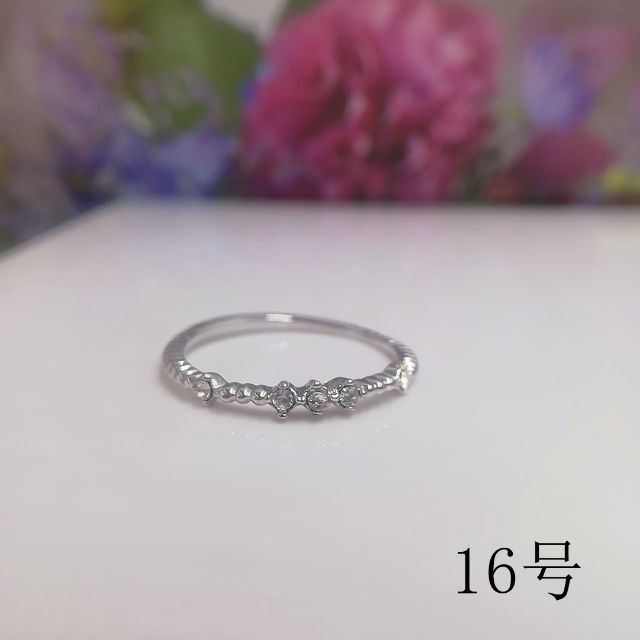 tt16083閉店セール16号リング細身ラインストーンリング レディースのアクセサリー(リング(指輪))の商品写真