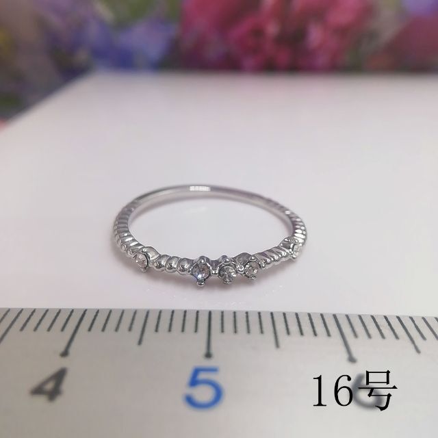 tt16083閉店セール16号リング細身ラインストーンリング レディースのアクセサリー(リング(指輪))の商品写真