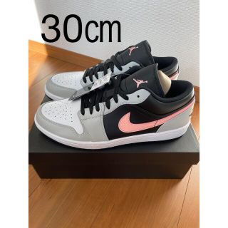 ナイキ(NIKE)のナイキ エアジョーダン1 ロー グレー/ブラック/ピンク30㎝(スニーカー)