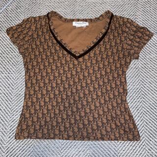 ディオール(Dior)の古着  Dior ディオール Tシャツ Y2K ブラウン モノグラム トロッター(Tシャツ(半袖/袖なし))