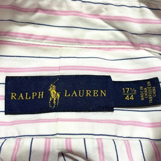 Ralph Lauren(ラルフローレン)のn89 US古着 ラルフローレン BD長袖シャツ ストライプ 刺繍ロゴ 春夏 メンズのトップス(シャツ)の商品写真