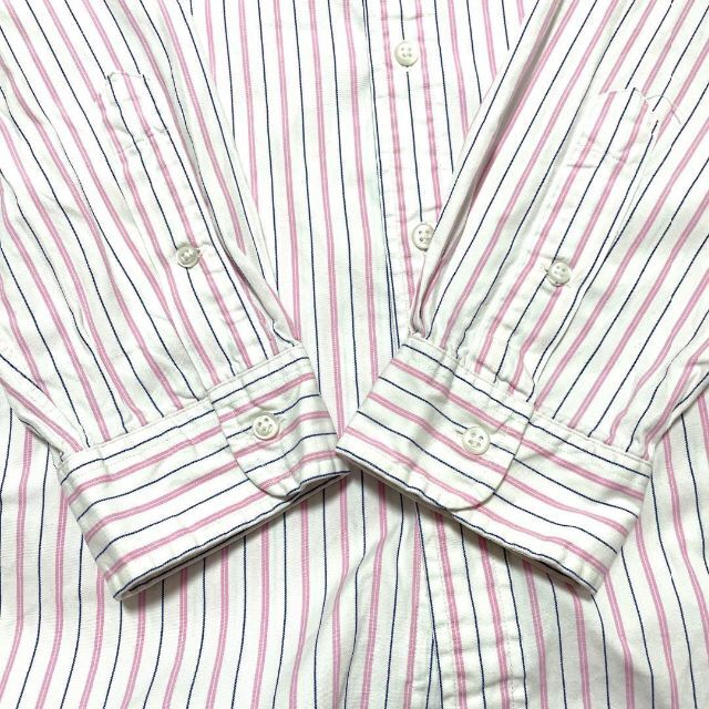 Ralph Lauren(ラルフローレン)のn89 US古着 ラルフローレン BD長袖シャツ ストライプ 刺繍ロゴ 春夏 メンズのトップス(シャツ)の商品写真