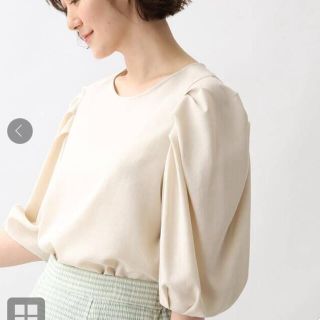 グローブ(grove)の【お仕事にもお出かけにも】洗える麻調デザインスリーブブラウス(Tシャツ(長袖/七分))