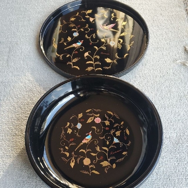 漆芸KANSAI　丸盆つき菓子鉢