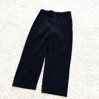 イッセイミヤケ(ISSEY MIYAKE)の極美品　オムプリッセ　21ss クロップドパンツ　ブラック　サイズ2(その他)