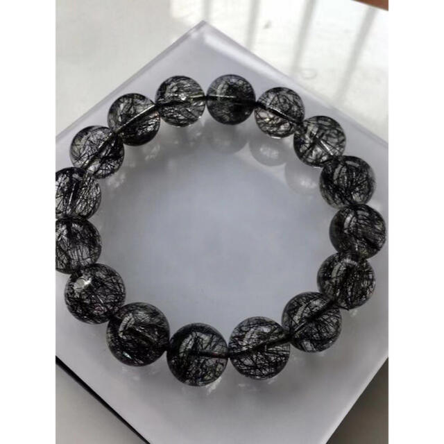 ⭐︎【天然】ブラックルチルクォーツ ブレスレット 13.2mm