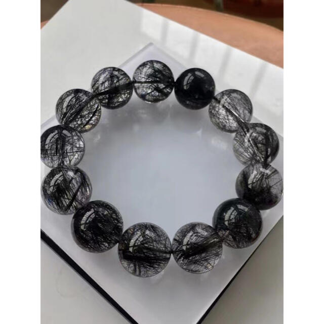 品数豊富! ⭐︎【天然】ブラックルチルクォーツ ブレスレット 18mm