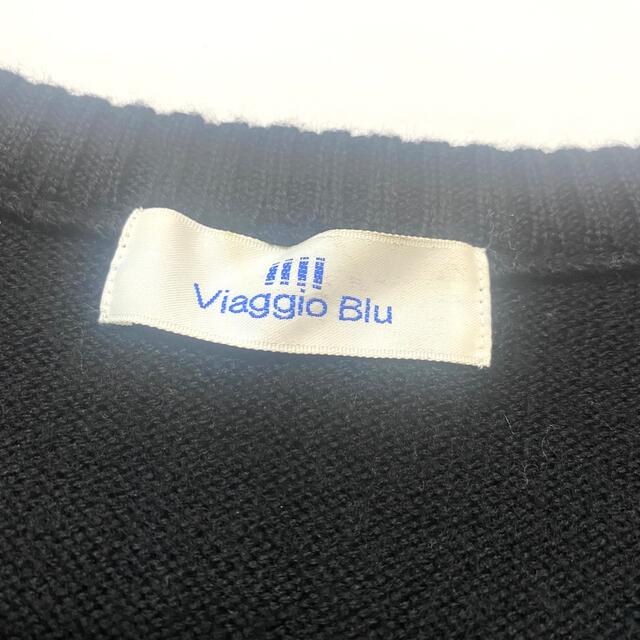 VIAGGIO BLU(ビアッジョブルー)のビアッジョブルー　Viaggio Blu ニット　長袖　Mサイズ　毛　U字 レディースのトップス(ニット/セーター)の商品写真