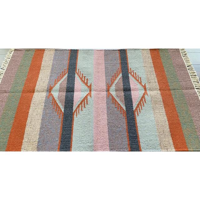 インドキリム ウール 手織り 152×97cm 5