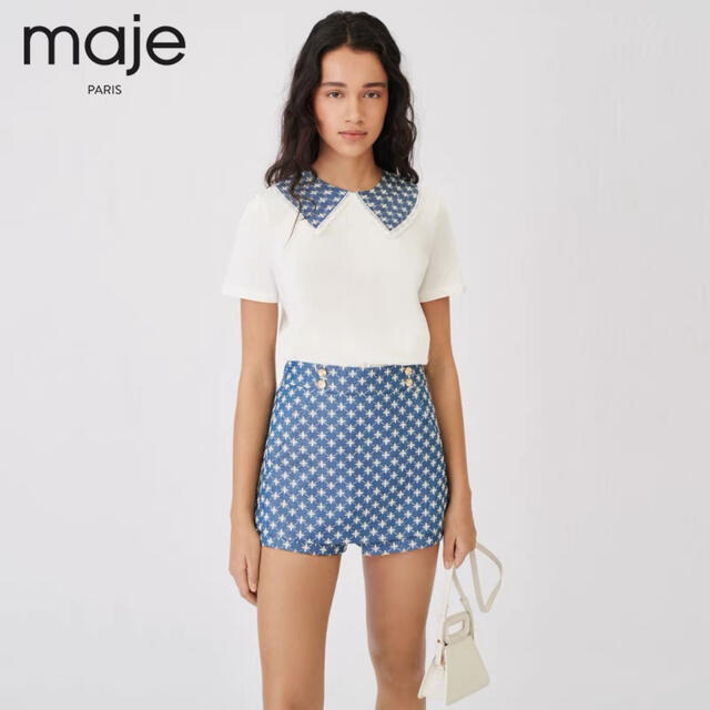 ❤️maje2022新作　新品 白半袖Tシャツ　綺麗上品