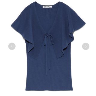 スナイデル(SNIDEL)のSustainableニットカラーニットプルオーバー BLUE(Tシャツ/カットソー(半袖/袖なし))