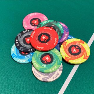 EPTポーカーチップ カジノチップ300枚(ケース付き)+ALL-INマーカー