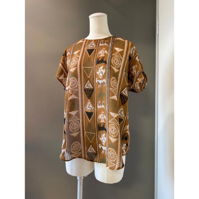 古着 ビンテージ 80s 90s ネイティブ アフリカン 民族 ラフ Tシャツの