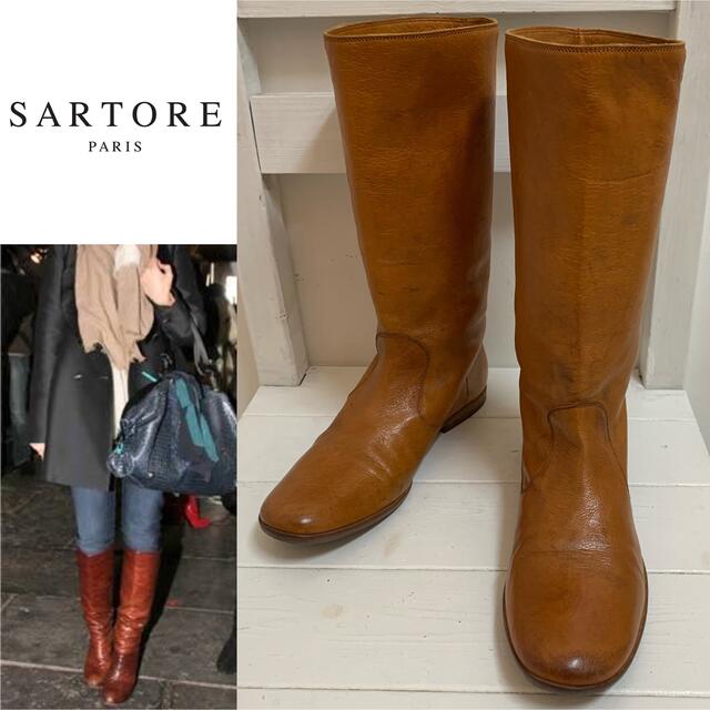 SARTORE PARIS サルトル ITALY製 ジョッキーレザーブーツ 36