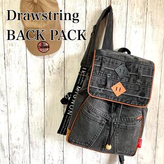 BLACK denim Drawstring back pack(バッグ)
